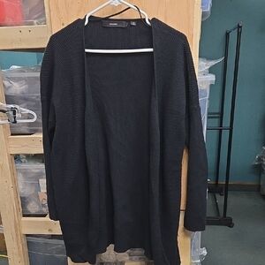 Vero Moda Size XL Black Rib Knit Open Cardigan